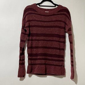 Fossil women's size M maroon striped wool blend pullover sweater